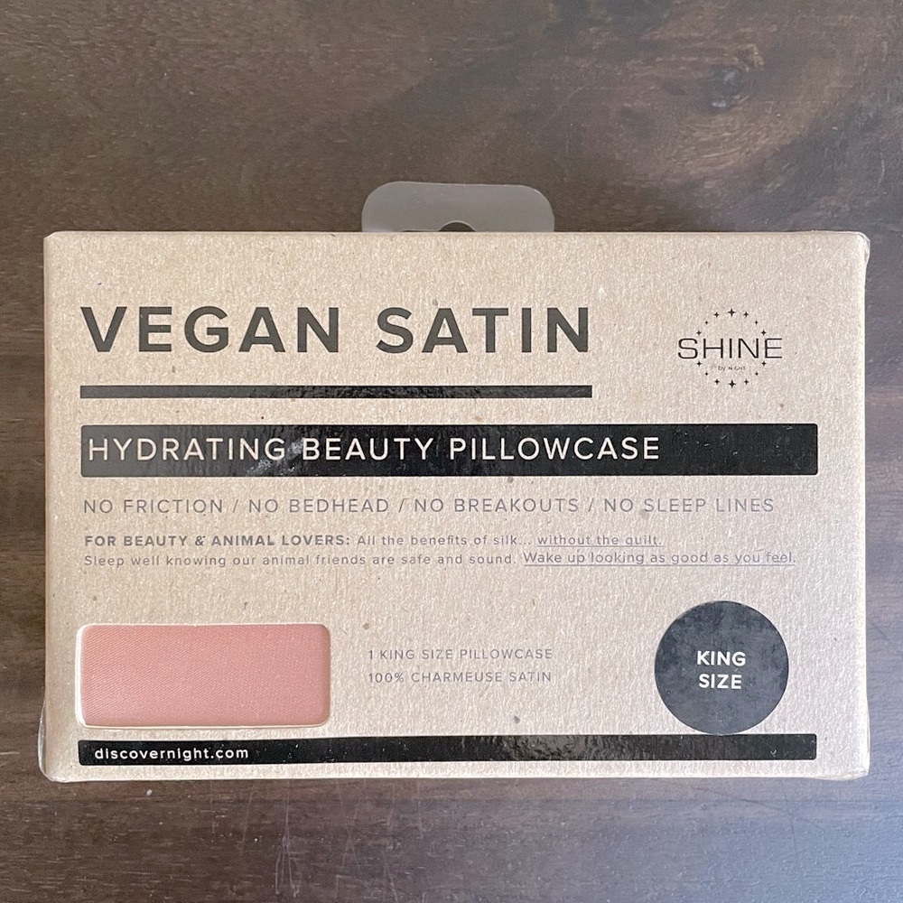 🆕 Pink Vegan Satin King Size Pillowcase